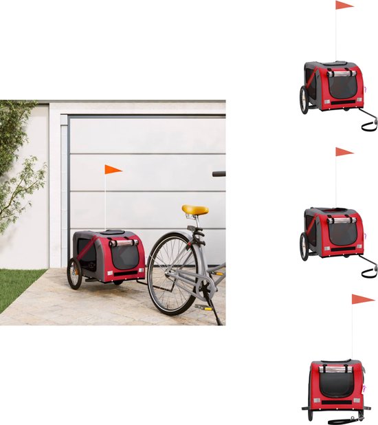VidaXL Hondenfietstrailer oxford stof en ijzer groen en grijs