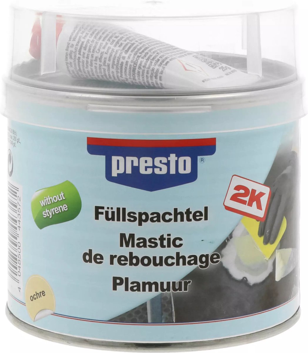 Presto Polyesterplamuur - met minerale vulstoffen - 1 kilo - veelzijdig gebruik