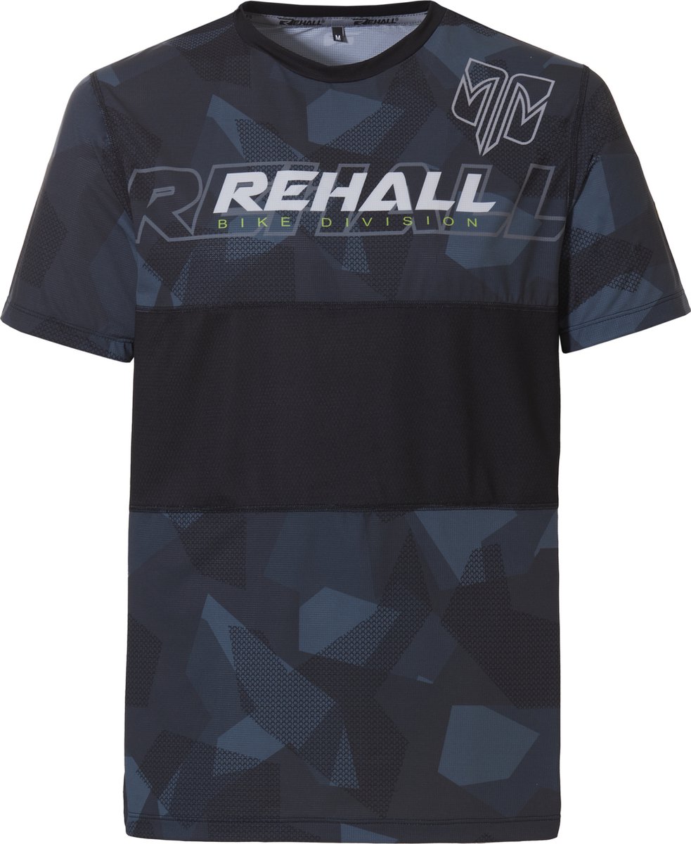 Rehall PHILL-R Heren Fietsshirt Korte Mouw Mountainbike Shirt Sportshirt Steel Square Camo