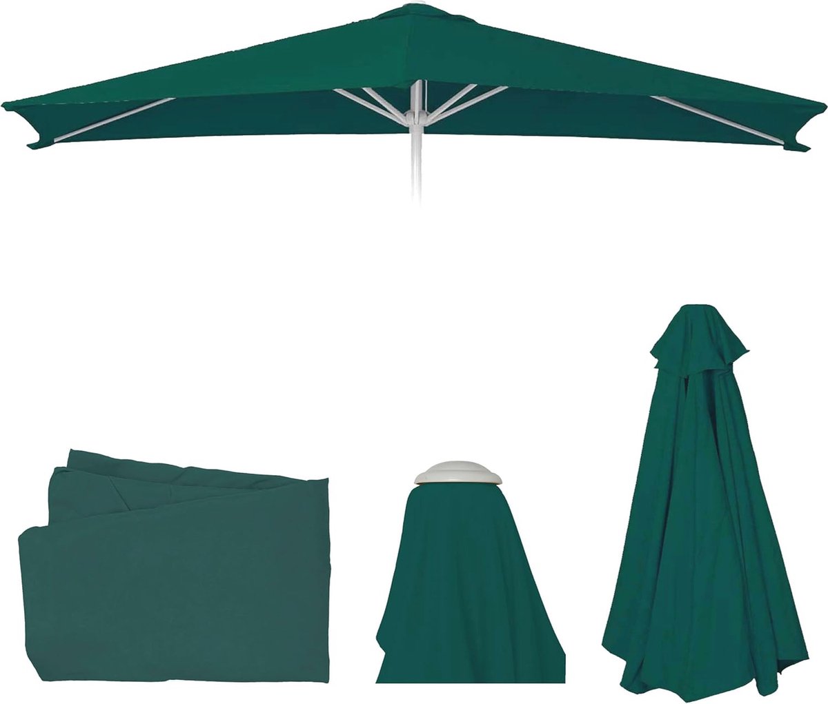Waterdichte Beschermhoes voor Parasol met Ritssluiting en Trekkoord - Beige