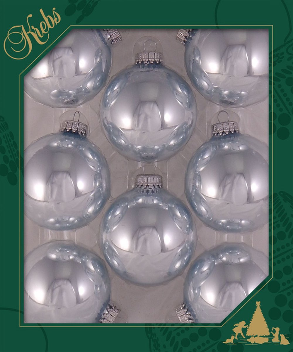 Krebs kerstballen - 16x st - hawaii blauw - D7 cm - glas - glans - luxe kerstversiering – foto 3