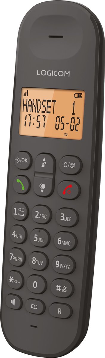Logicom - ILOA 155T - Huistelefoon Draadloos - Met Antwoordapparaat - 1 Handset - Met Speaker - Dect-telefoon - Zwart