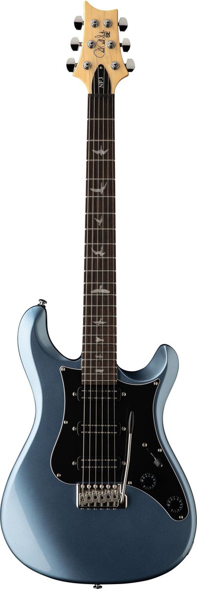 PRS SE NF3 Rosewood Ice Blue Metallic - Elektrische gitaar