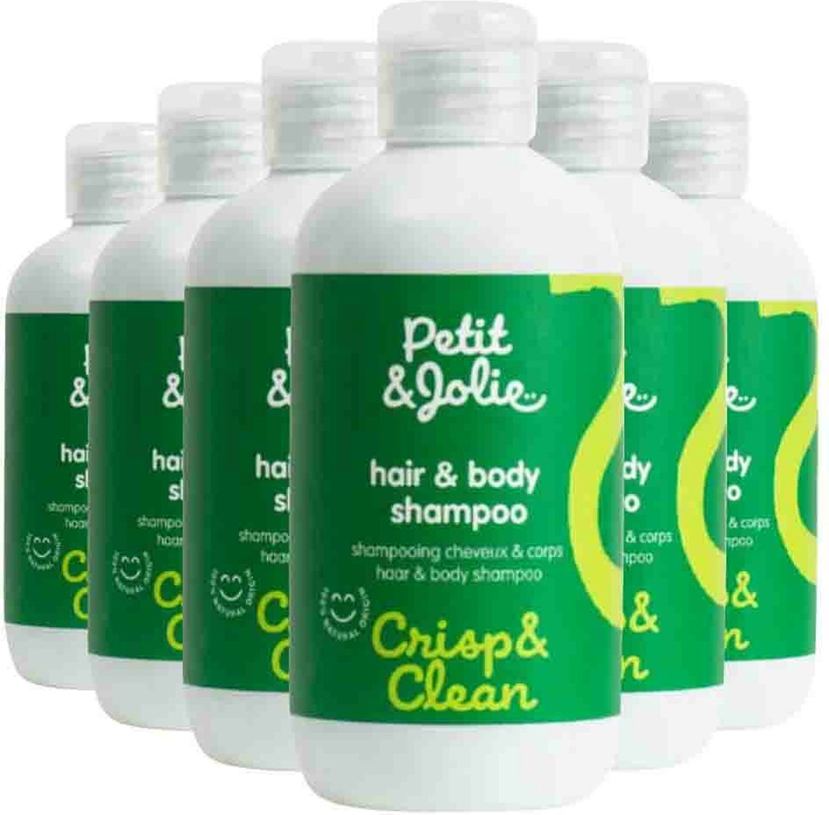 Petit & Jolie - Shampoo Haar & Body - 6 x 200 ml - Voordeelverpakking