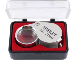 Scoby - Juweliersloep - Diamantloep - Triplet - Jewelers Loupe - Zakformaat - 30x21 MM - Zilver