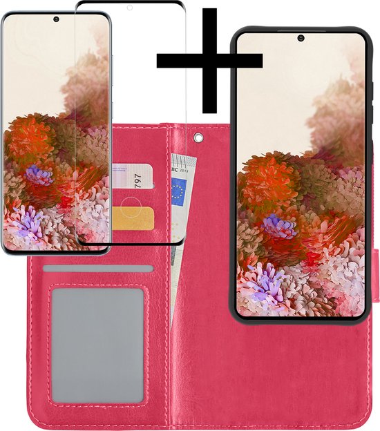 Couverture Adaptée Pour Samsung S20 Ultra Case Bookcase Cover 2-en-1 Amovible Coque Rigide Avec Protecteur D'écran - Rose Foncé