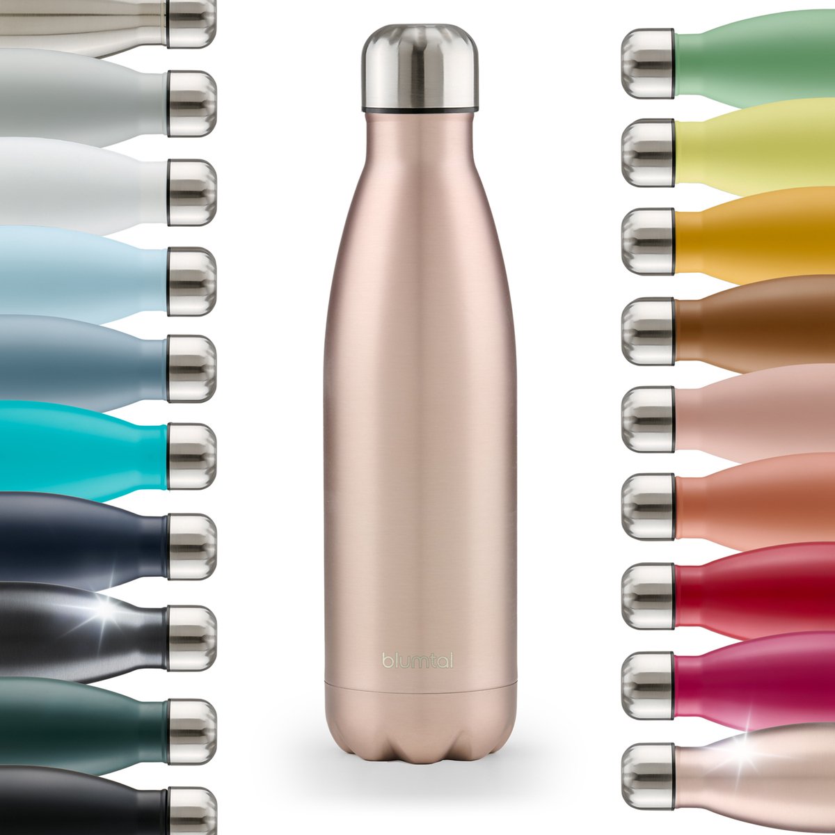 Blumtal Thermosfles - Met dubbele wand - Thermosbeker Koffie, Thee en Koele dranken - Travel Mug - 1000ml - Rose Metallic
