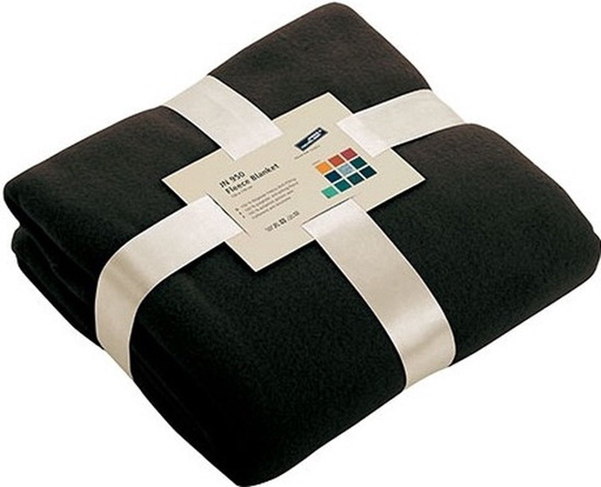 James & Nicholson Fleece bankdeken/plaid - zwart - 130 x 170 cm - 240 grams - pluisvrij - wasbaar