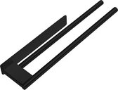 Lopoleis® Porte-serviettes - Porte-serviettes de salle de bain - Porte-serviettes autocollant - Sans Embouts - Organisateur de salle de bain moderne - Acier inoxydable - 40 cm - Zwart