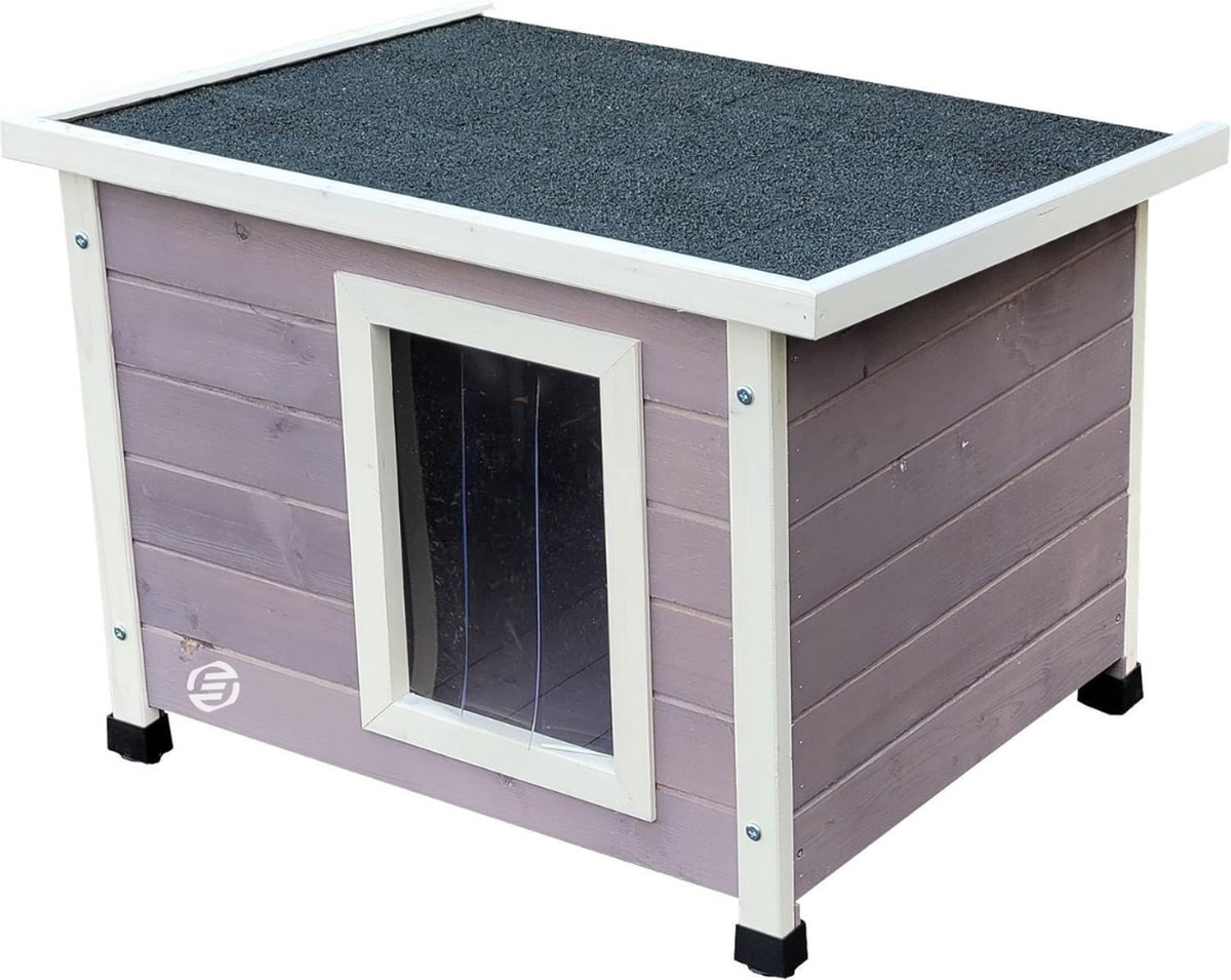 Equivera Kattenhuis Voor Buiten - Kattenhuis Buiten - Kattenhok - Kattenhuisje - Kattenvilla - Kattenhok Buiten