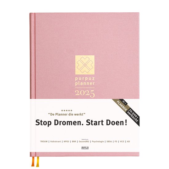 Purpuz Planner 2025 Agenda - Agenda 2025 - Doelen Planner 2025 - Engels - Stop Dromen. Start Doen!