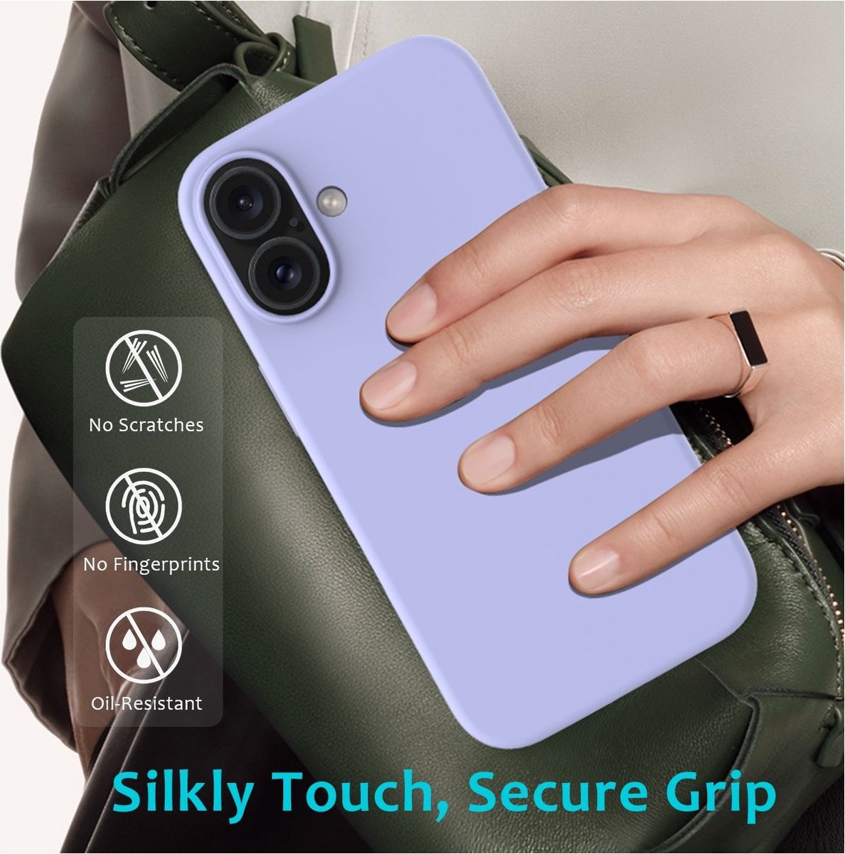 Mobigear Hoesje geschikt voor Apple iPhone 16 Plus Siliconen Telefoonhoesje | Mobigear Rubber Touch Backcover | iPhone 16 Plus Case | Back Cover - Paars