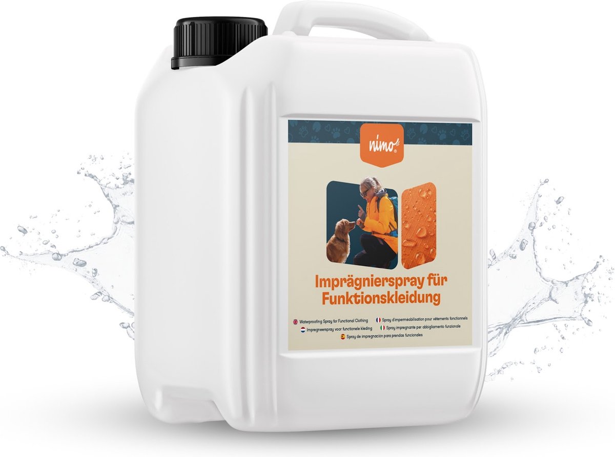 nimo® impregneerspray voor functionele kleding • afdichtmiddel ter bescherming tegen vocht & vuil