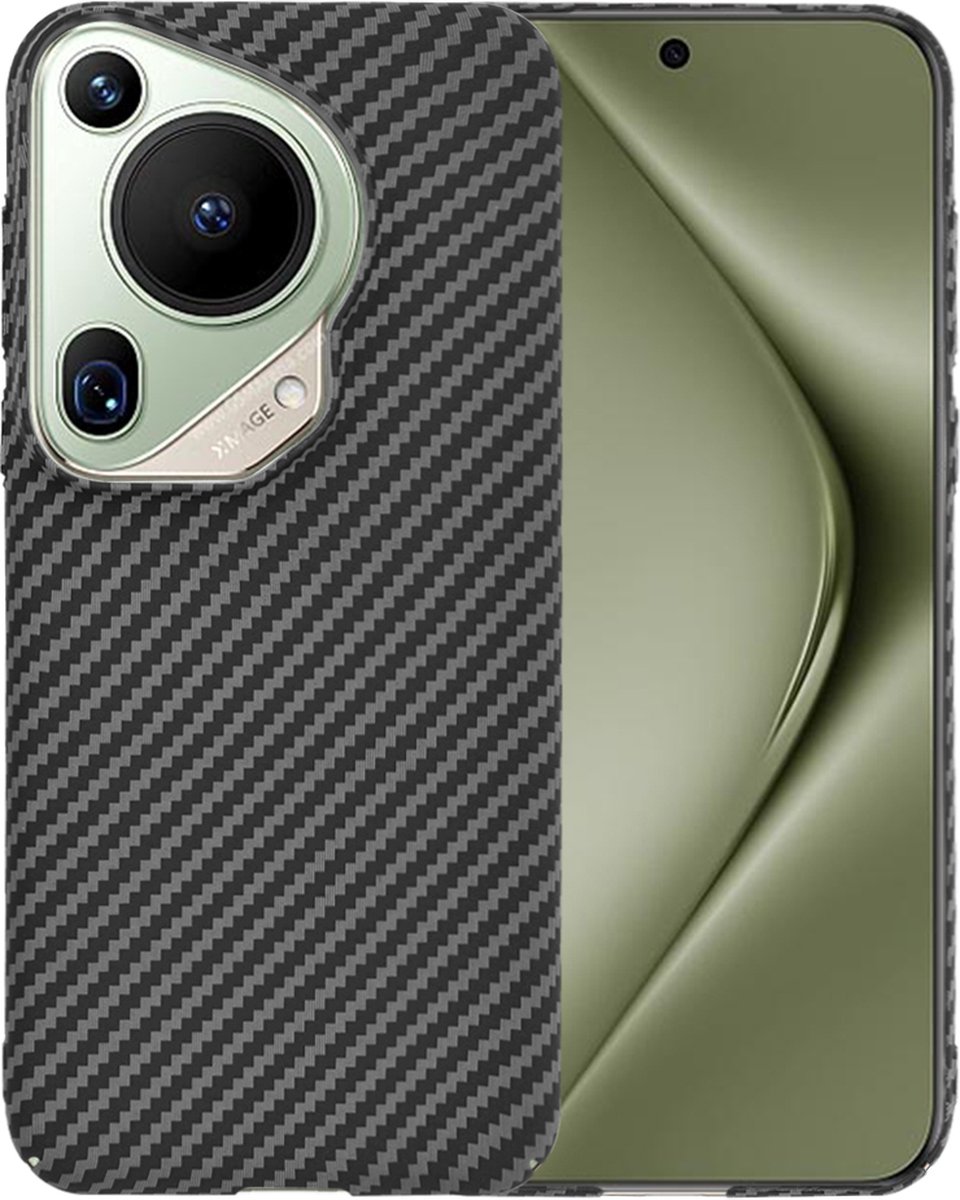 Techsuit Carbonite FiberShell Carbon Back Cover hoesje voor Huawei Pura 70 Ultra - Zwart