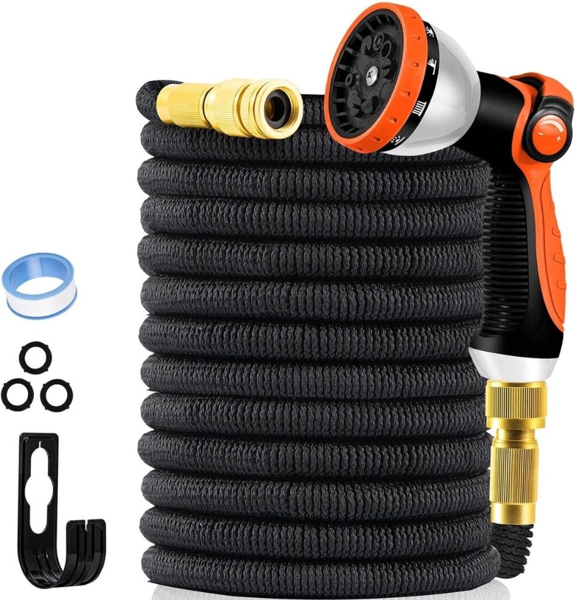 Flexibele Tuinslang 30 Meter - Tuinslang Flexibel Zonder Knopen - Uitrekbare Tuinslang – Met Koppelstuk – Tuinslangen Met 10 Standen – Knikvrij - Tuinslang voor Tuinieren, Schoonmaken, Autowassen