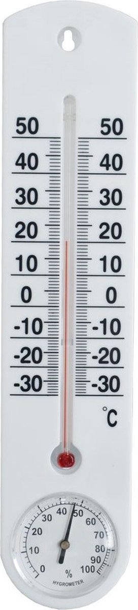 Thermo Hygrometer 25 cm - Thermometer voor Binnen en Buiten - Weerstation