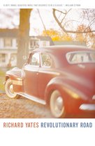 Richard Yates' Revolutionary Road, met een rode auto en herfstbladeren.