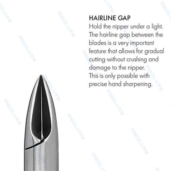 MEDLUXY® Diabète - Coupe-ongles - Pince coudée - 13 cm - 17 mm - arrondie - mâchoires droites - antidérapante (convient aux diabétiques, coupe-ongles) [D-490]