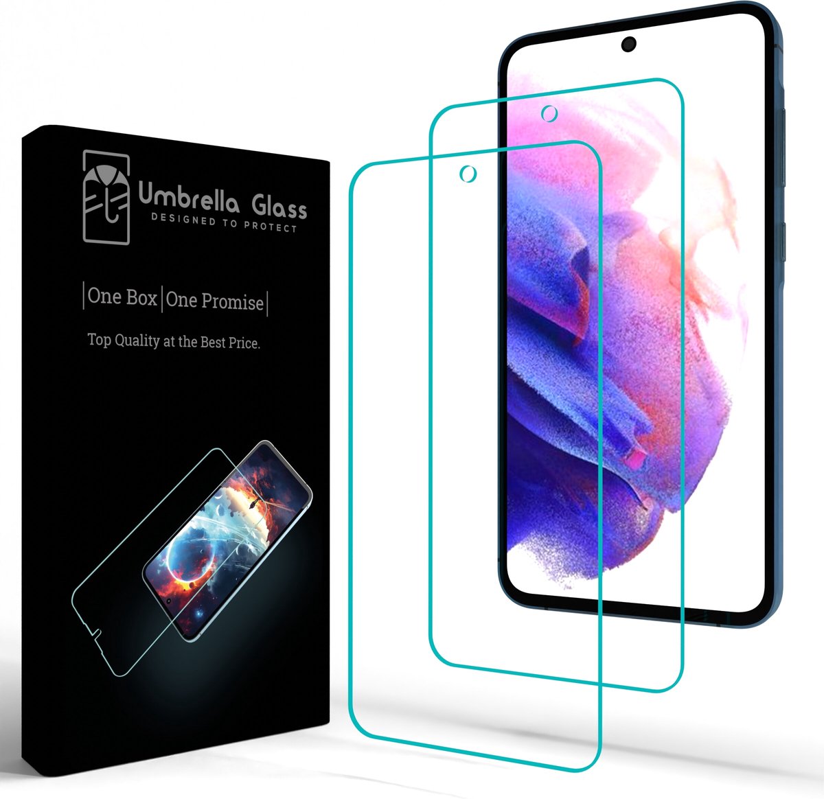Umbrella Glass Screenprotector - Geschikt voor Samsung Galaxy A55 - A35 - A+ Glass clear 0,33mm - 2.5D - 9H