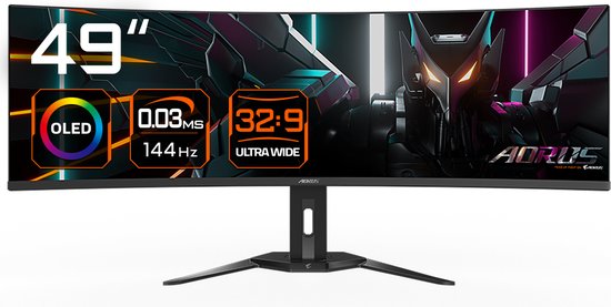 Gigabyte AORUS CO49DQ - Curved OLED Ultrawide Gaming Monitor - 144Hz - 49 inch