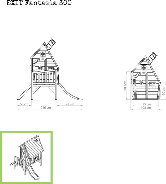 EXIT Fantasia 300 houten speelhuis - naturel