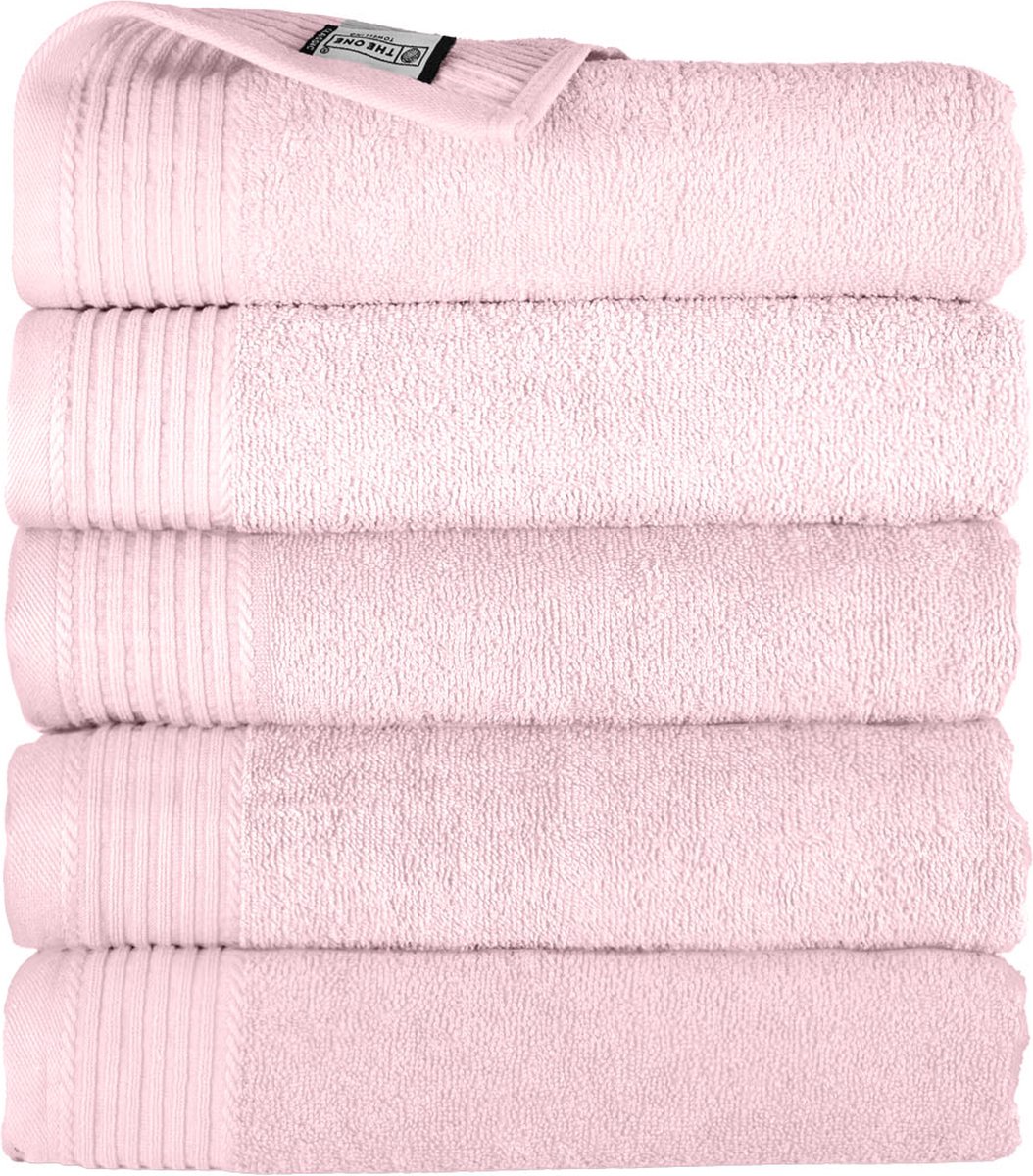 The One Towelling Hotelkwaliteit Handdoeken Set - 5 Stuks - 50 x 100 cm - 450 g/m2 - 100% Katoen - Zacht en Absorberend - Lichtroze