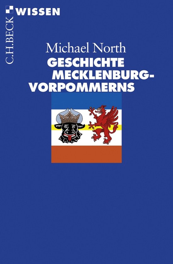 Boekomslag met de titel 'GESCHICHTE MECKLENBURG-VORPOMMERNS' en twee wapenschilden.