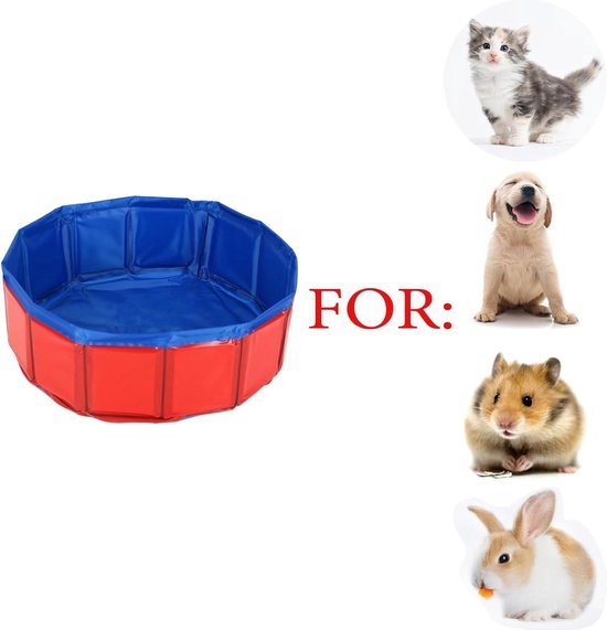 Opvouwbaar Huisdierzwembad 30x10 Cm – Met Drijvend Vissen Speelgoed – Voor Katten En Kleine Honden – PVC, Lichtgewicht