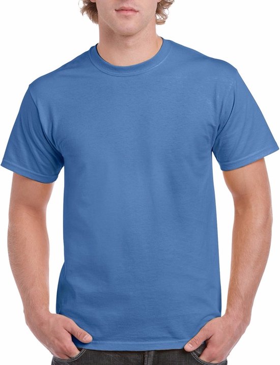 T-shirts ijsblauw voor heren - zware 200gr kwaliteit - Basic shirts - Katoen - Korte mouwen - Comfort pasvorm M