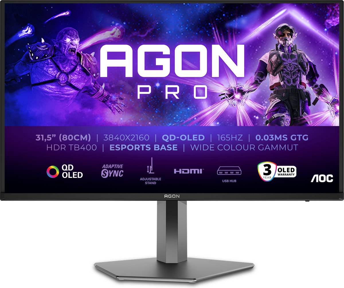 AOC AGON PRO AG326UD - 4K OLED 165Hz gaming monitor thumbnail 3