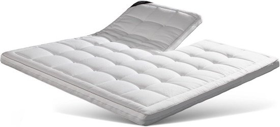 Sweetnight Topper 90 x 200 cm, matrastopper visco-elastische matrasoplegger gelschuim matrastopper 90 x 200 cm, geltraagschuim topper, met afneembare en wasbare overtrek, 5 cm hoogte, wit, H2