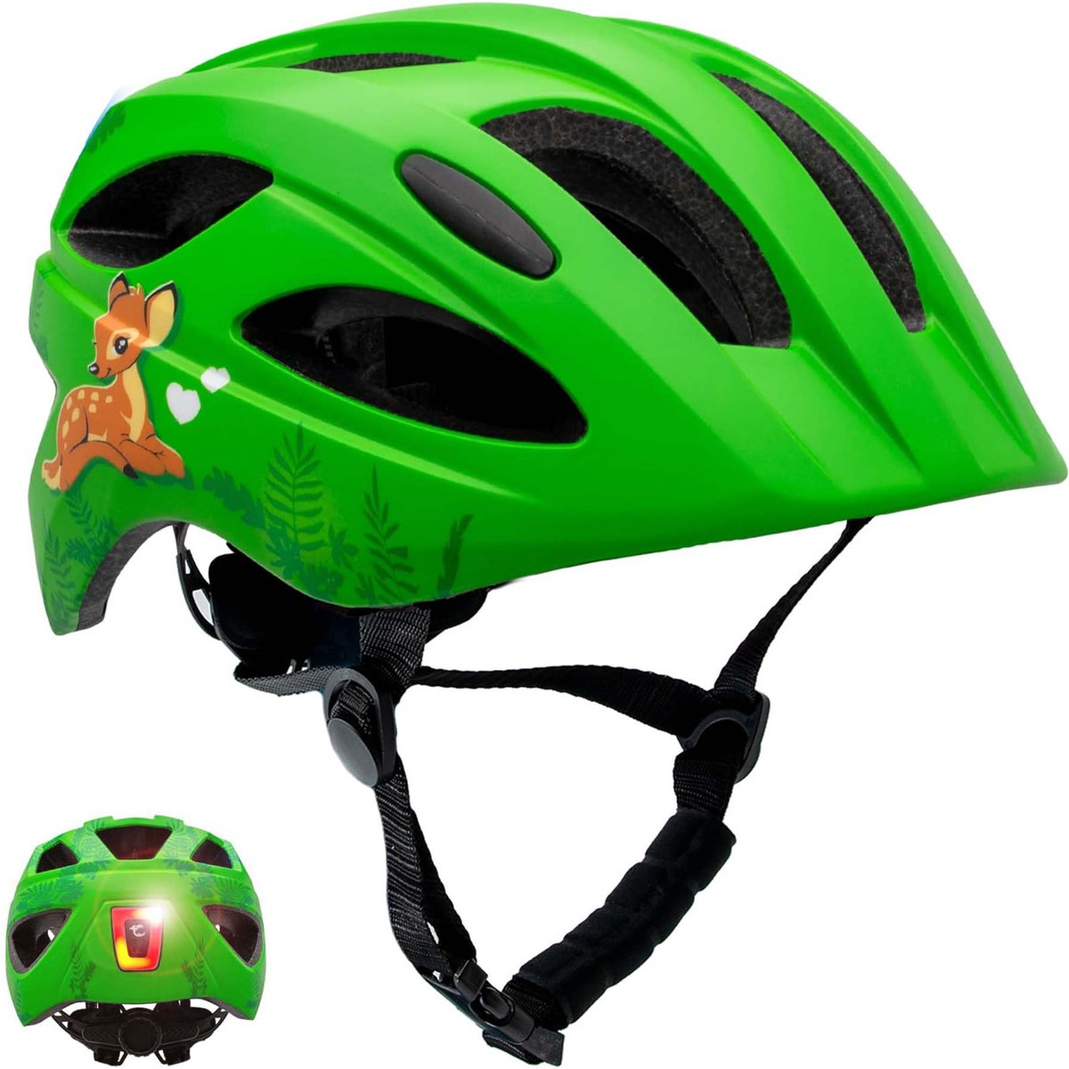 Fietshelm kinderen 6-12 jaar| Schattig Groen| Crazy Safety| EN1078 Certificatie