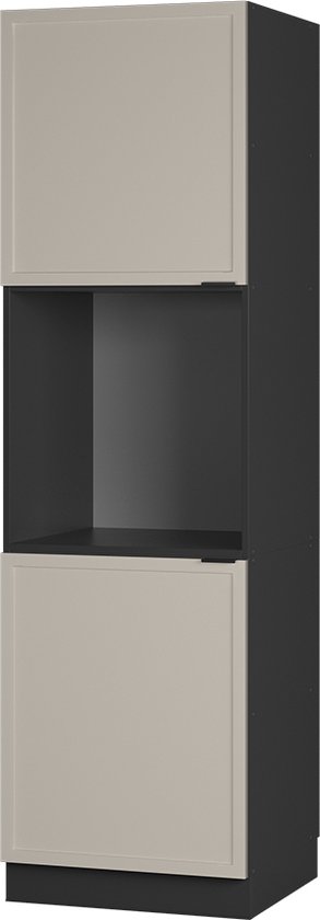 Vicco Armoire de transformation pour cuisinière Fame- Line, Gris Beige/Anthracite, 60 cm ouvert