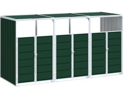 vidaXL - Containerberging - voor - 3 - containers - 216x81x115 - cm - staal - groen