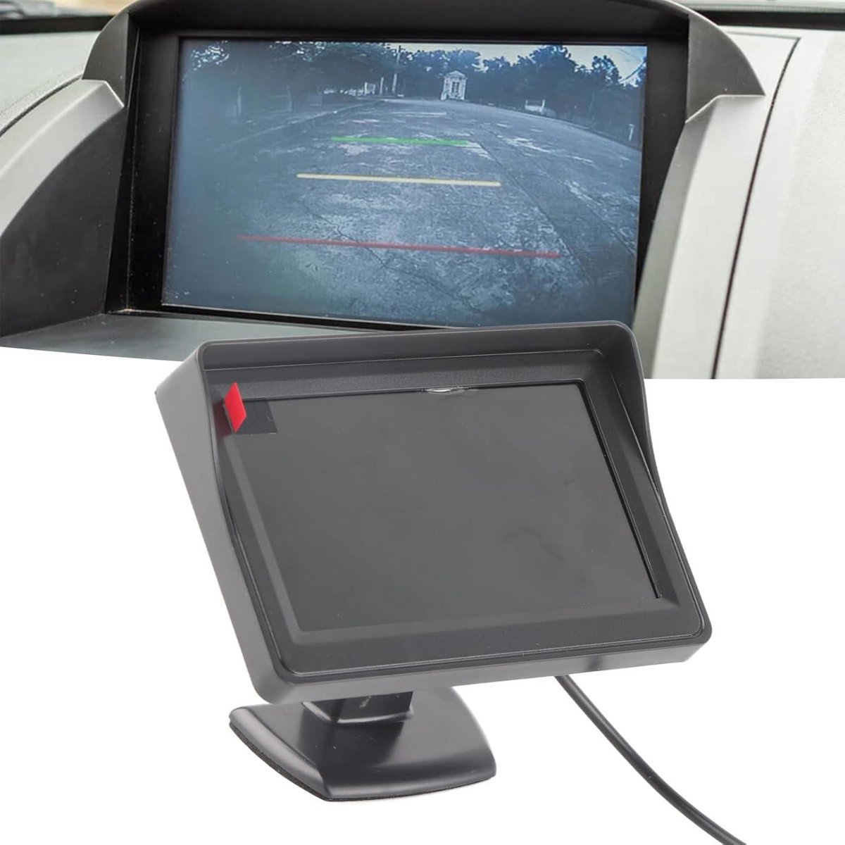 LCD scherm achteruitkijkcameramonitor , 4 , 3 inch automonitor waterdicht 16 : 9 met zonneklep voor bestelwagen