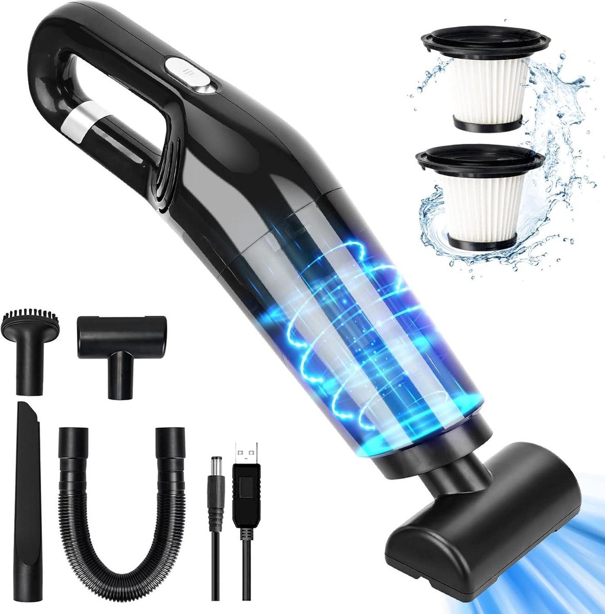 Handstofzuiger draagbaar - 10.000 PA krachtig - nat en droog - Handstofzuiger - €85,95