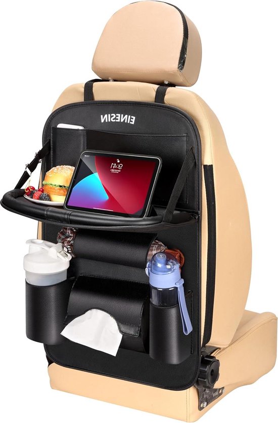 Auto Tafel Retoo Auto-organizer Voor De Achterbank, Duurzame Grote Achterbank-organizer Voor Kinderen Met Veel Opbergruimte, Rugleuningbescherming, Stoelbescherming, Autostoel, Autostoelbeschermer, Zwart Tafeltje Auto Kind