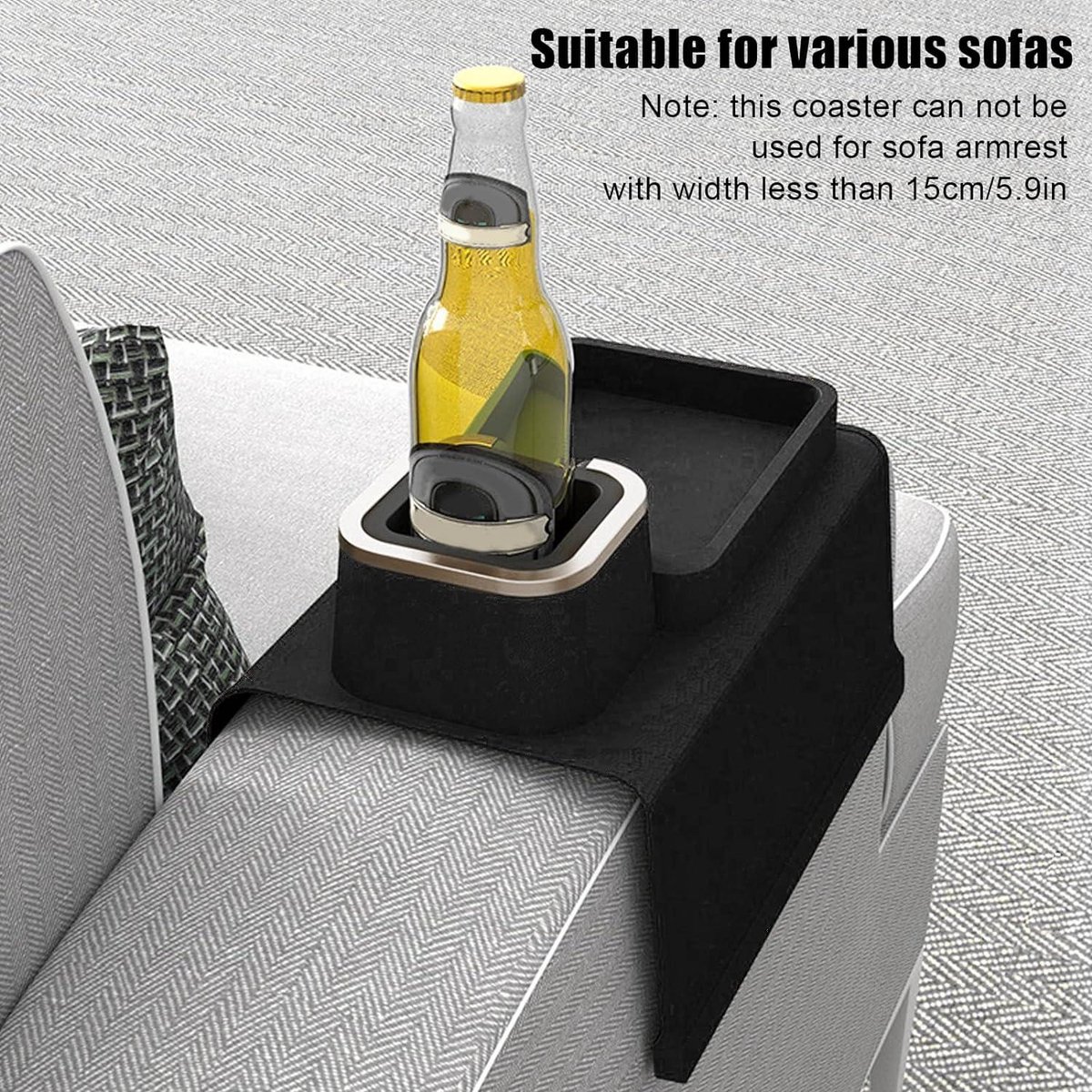 Bank Bekerhouder Lade,Antislip Armsteun Bord Voor Bank - Antimors Siliconen Armsteun Organizer Voor Thuis, Bed, Auto, TV Kijken, Snackmomenten En Buitenshuis Gebruik Bij Of Picknick