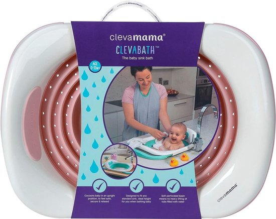 Babybad voor wastafel - ClevaBath - 53 x 38 x 30 cm - Roze - Geschikt voor 0-12 maanden van ClevaBath — afbeelding 5