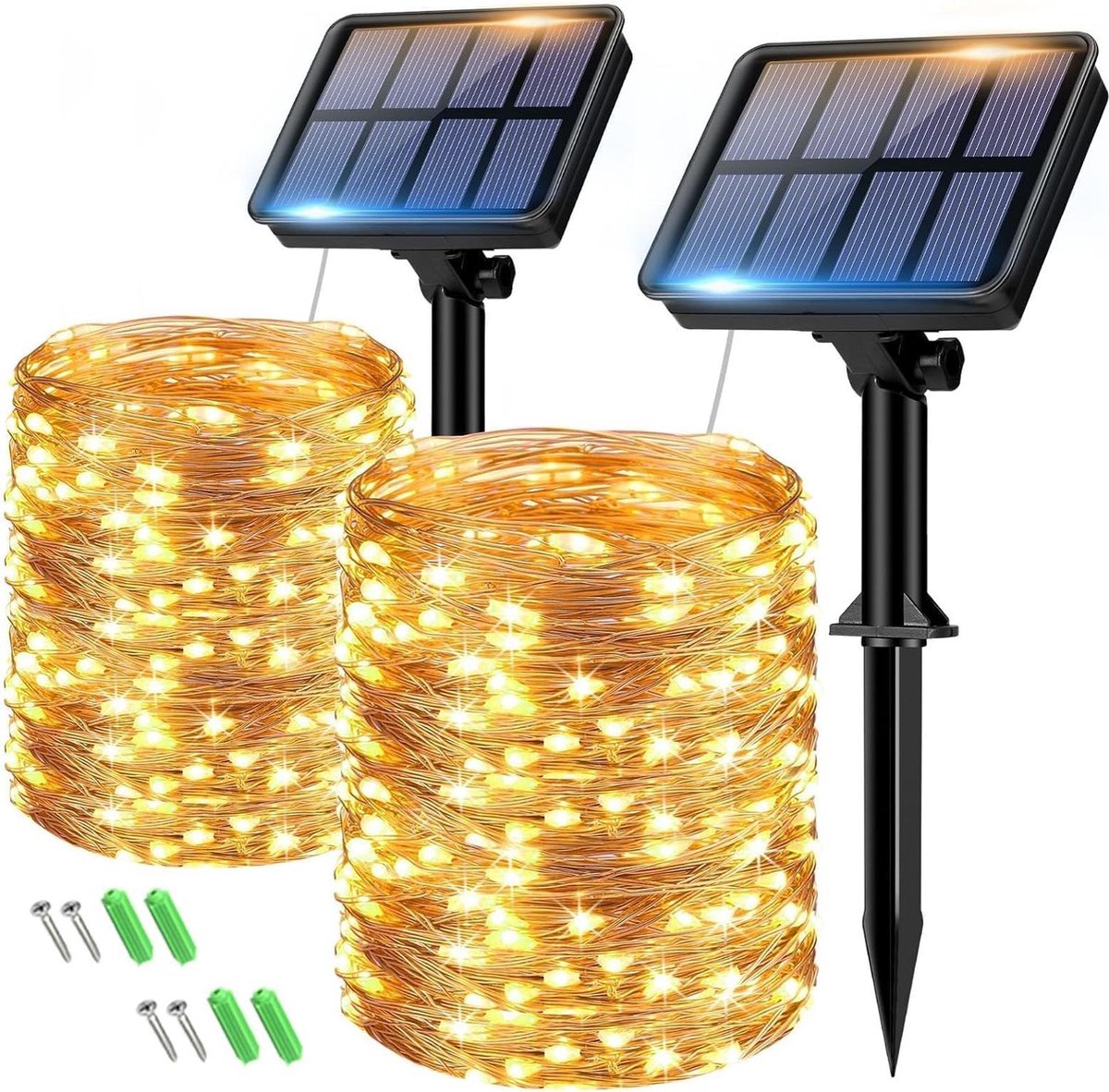 Tuinverlichting op Zonne-energie Lichtsnoer 15m 150 leds buiten Weerbestendig 8 modi IP65 waterdicht Koperdraad Tuin Terras