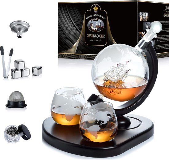 Decanter Per Whisky In Vetro Da 1000 Ml - Elegante E Resistente, Con Tappo, Idea Regalo