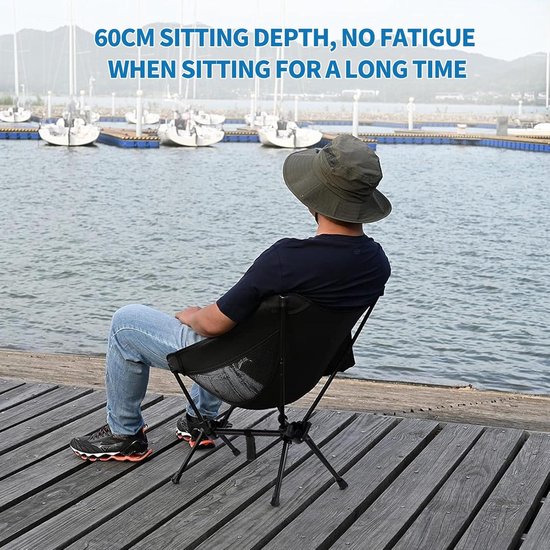 Opvouwbare campingstoel draagbaar voor outdoor tuin strand vissen - SWAWIS ultralicht met draagtas 150 kg visstoel campingstoel — afbeelding 4