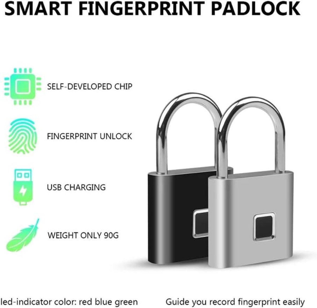 BlumWay Cadenas à Empreintes Digitales, Serrure Intelligente à