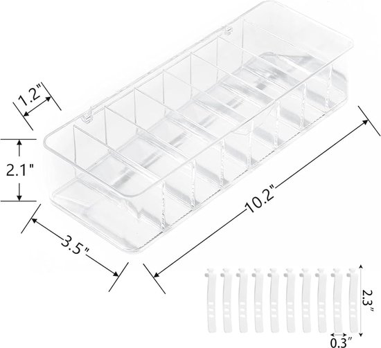 Kabel Aufbewahrungsbox, Kabel Organizer Box 8 Fächer mit 10 Kabelbindern Kabel transparenter Kabel Sortieren Box Organizer für Schreibtisch Aufbewahrung, Büro, Heimgebrauch