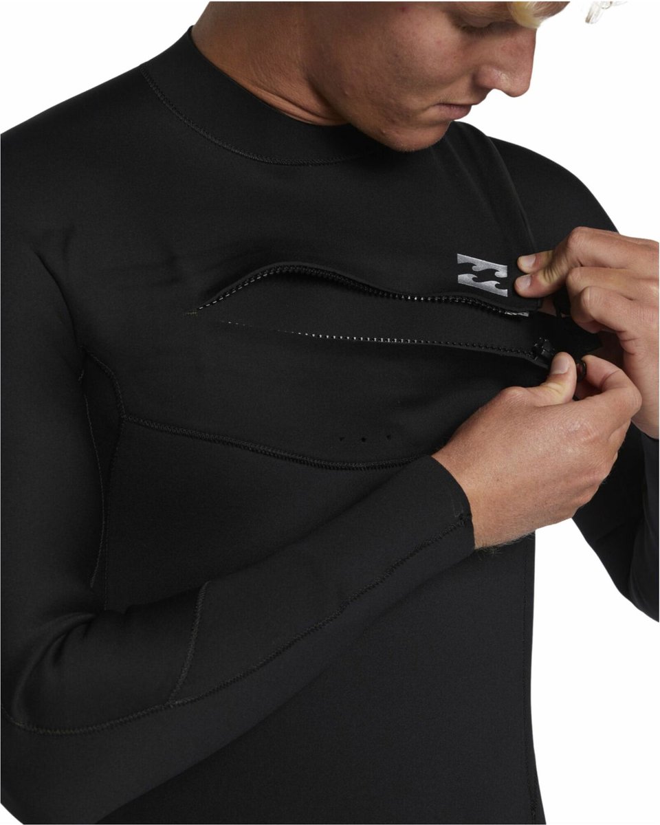 2025 Billabong Heren Foil 3/2mm Borst Ritssluiting Gbs Wetsuit ABYW100
