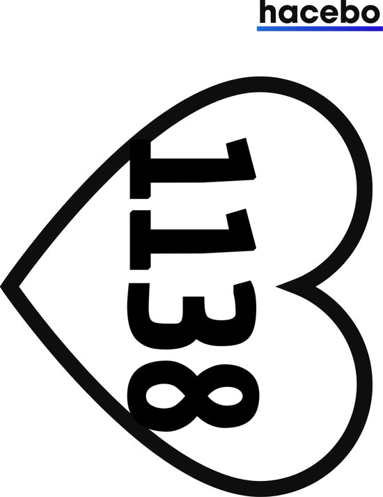 Hart Sticker - 18CM - Container sticker - Cijfer Sticker - 1 Stuks ...
