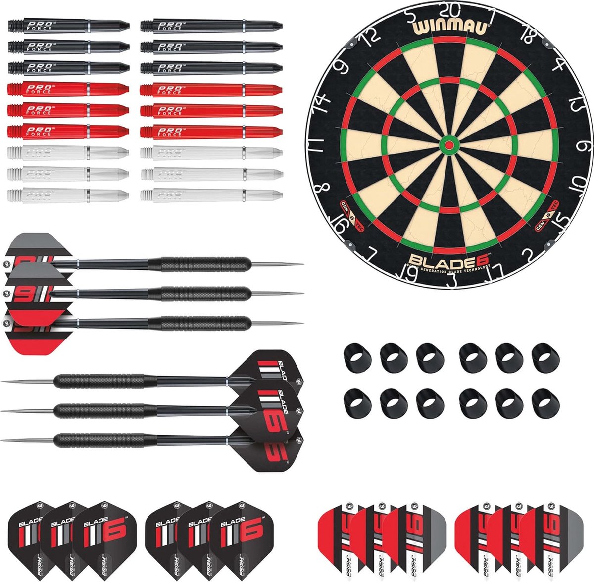 Dartbord Starter Pack met 6 Dartpijlen en Accessoires