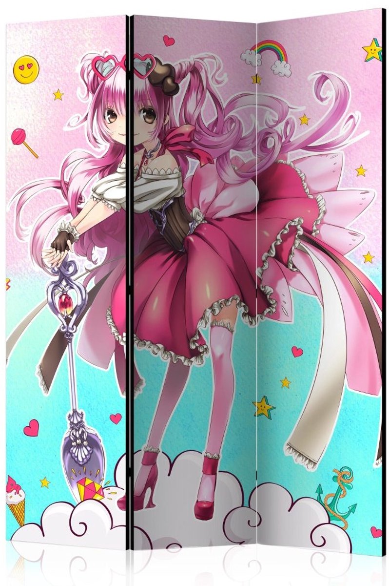 Vouwscherm / Kamerscherm - Tovenares Miko 135x172cm, gemonteerd geleverd, dubbelzijdig geprint