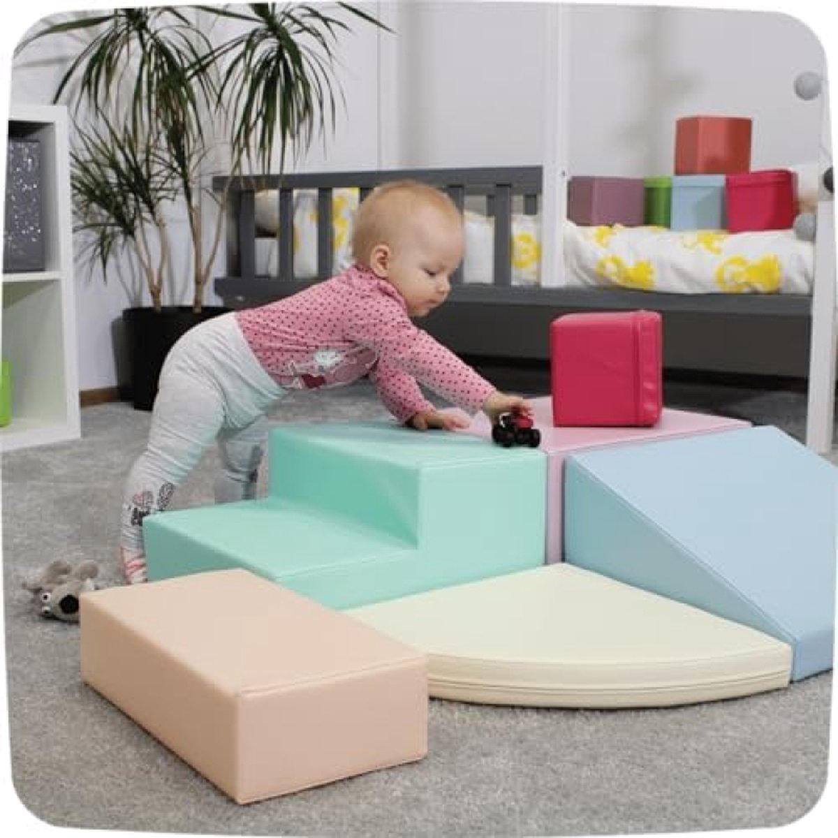 IGLU Discoverer Set - 7 Zachte Speelblokken Pastel Roze – Little Pure Kids IGLU Discoverer Set - 7 Zachte Speelblokken Pastel Roze – Little Pure Kids