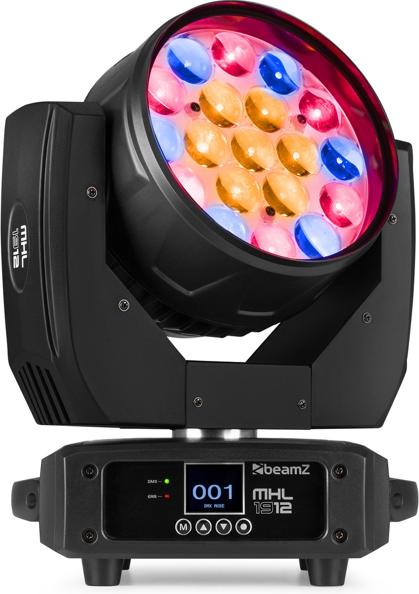 BeamZ moving head DMX - BeamZ Pro MHL1912 - 19x 12W LED's (RGBW) - Gemotoriseerde zoom, etc.